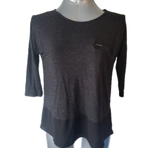 RW&CO Charcoal 3/4 Sleeve Blouse – Size S